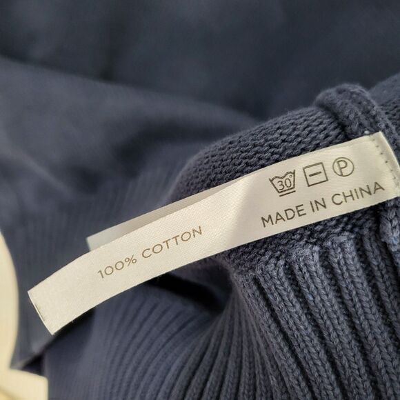 TUCKERNUCK Navy Blue Stone Washed Cotton Anne Crewneck Sweater Womens XS - Picture 4 of 7